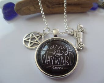 supernatural necklace, supernatural, winchester brothers gift, wayward son gift, castiel, pentagram necklace, supernatural gift, fandom gift