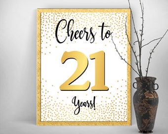 Cheers to 50 Years Party Sign Sparkle Gold Bokeh Glitter