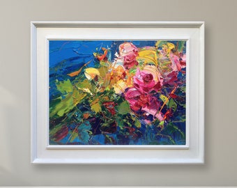 Abstract Flowers Painting Canvas Art Original Painting Oil Painting Abstract Painting Abstract Art Flowers Gift for Mom, Wife Gifts For Her