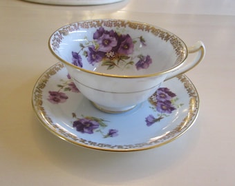 ENGLAND ROYAL CAULDON Teacup and Saucer Set