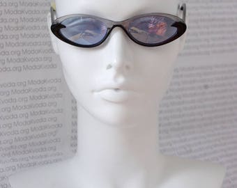 Oval Noir Elegant Sunglasses / Collectible Rare Shades / Hippie Boho Lunettes / Gift for her