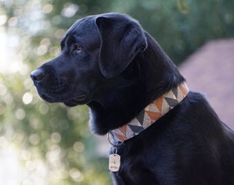 Rustic Dog Collar - Cute Dog Collar - Fabric Dog Collar - Boy Dog Collar - Dog Collar Male - Fall Dog Collar - Autumn Dog Collar