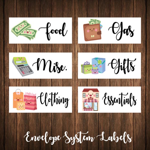 Envelope System Labels Budget Labels