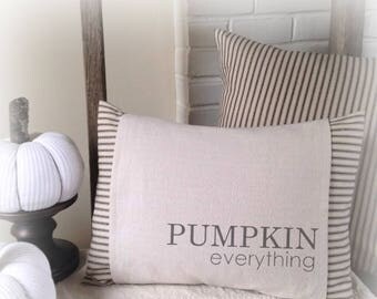 Pumpkin Everything, Pumpkin Pillow, Fall Pillow Cover, Minimalist Fall Decor, Autumn Farmhouse,