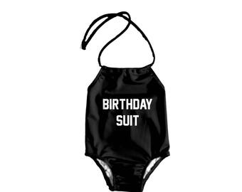 Girls One Piece Swimsuit ~ Toddlers Halter Bathing Suit ~ Toddler Girl Swimsuit ~ Toddler Kids Birthday Suit Swimsuit ~ Size 12M to 6T