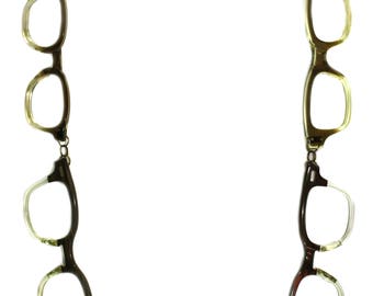 Vintage Necklace Made with 1950s/1960s Eyeglasses Frames (e2-29)