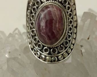 Rhodochrosite Ring Size 7 1/2