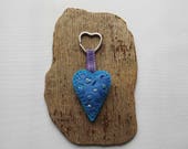 Heart Keyring, Heart Keychain, Love Heart, Handmade, Heart Bag Charm, Key Fob, Felt, SALE