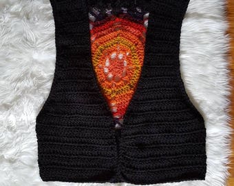 Flower vest, crochet vest, hippie, boho