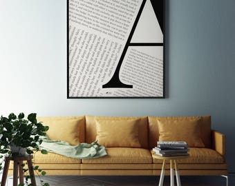 Minimal Art Print | Black and White | Modern poster | Typography | WzoryKolory | "Alice in land of typography"