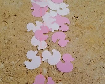 Baby Girl Shower Decoration. Handcrafted In 2-3 Business Days. Pink and White Duck Confetti. Baby Ducky Scrapbooking Decorations. 50 Ct.