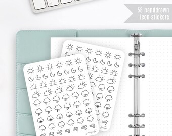 IC75-IC83 | Weather Stickers | Weather Icons | Icon Stickers | Planner Stickers | Bullet Journal Stickers