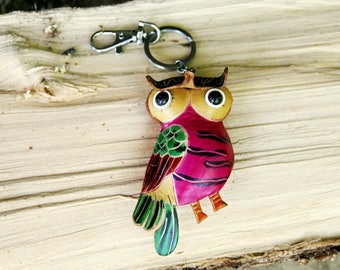 keychain anniversary gift|for|her bag accesories key ring bag charm leather keychain leather owl keychain bird keychain leather key chain