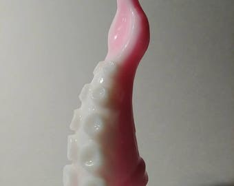 Tentacle Dildo, light Pink and White Hentai Ecchi Adult Toy Mature Fantasy Sex Toy Silicone, Two Colour UV Reactive