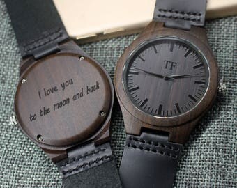 Boyfriend Gifts Husband Gifts Wood Watch Mens Watch Wooden Watch Groomsmen Gift Set Best Man Gift Usher Gift Anniversary Gifts for Husband