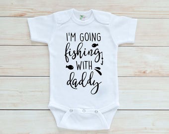 Baby Boy Bodysuit, Fishing With Daddy, Fishing Boy Shirt, Custom Boy Fishing Shirt, Newborn Baby Boy, Custom Newborn Shirt, Baby Gift Idea