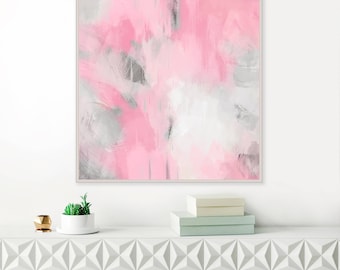 Pink Abstract Art, Large Pink Painting, Modern Abstract Print, Original Wall Art, Pink Wall Pictures, Large Wall Art