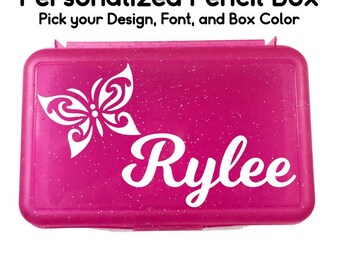 Personalized Pencil Box - Personalized School Box - Back to School - School Supply Box - Girls Pencil Box - Art Supply Box - School Boxes