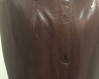 Snakeskin print leather trousers