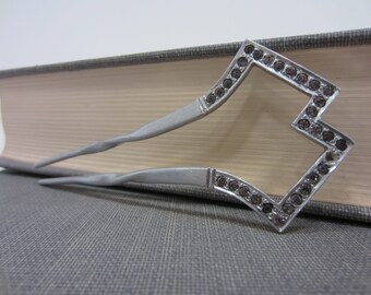 Vintage E.A. Co. Art Deco Rhinestone Hair Pin