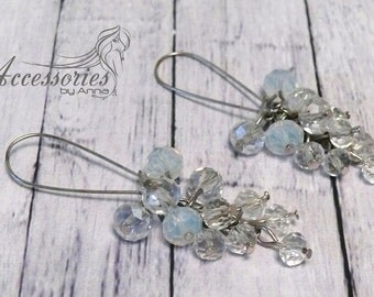 Swarovski Crystal Jewelry White Earrings Wedding Jewelry Bridal earrings Holiday jewelry Crystal jewelry Bride Summer earrings Bridal