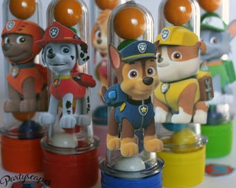 Paw Patrol Birthday Candy Tube Party Favors - Set of 12