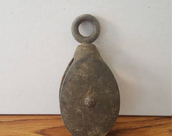 Small Vintage Metal Pulley