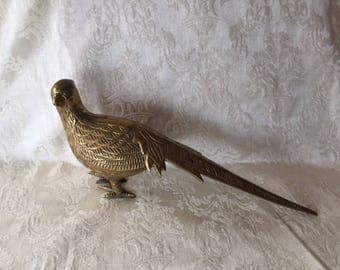 Vintage Home Decor Brass Pheasant