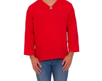 V-Neck Shirt // Long Sleeve Kurta // 100% Super Soft Cotton // Made in Thailand // Hippie Hobo Boho Bohemian Wear // Festival Clothing