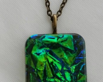 Faux Dichroic Square Pendant
