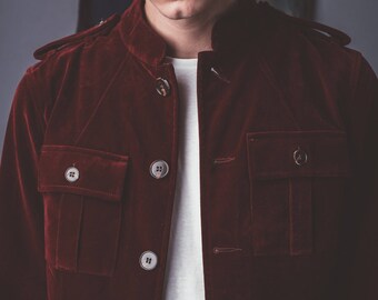 1962 Burgundy velvet jacket