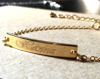 Handwriting Bracelet, Signature Bracelet, Rose Gold Silver Name Bracelet, Custom Engraved Handwriting, Actual Handwriting, Gift for Her