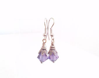 Earrings ' drop cut Amethyst Crystal '