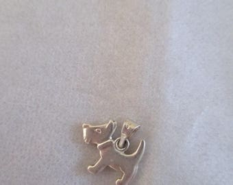 charm silver metal dog