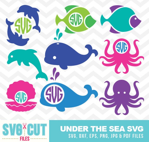 Download Under the Sea SVG files Sea Animals Monogram Frames Sea