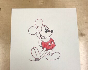 Mickey Mouse Sketch Drawing Disney Colored Pencil
