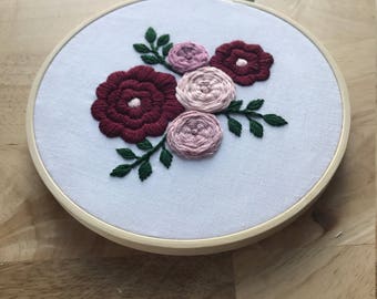 Floral Embroidery Hoop Art