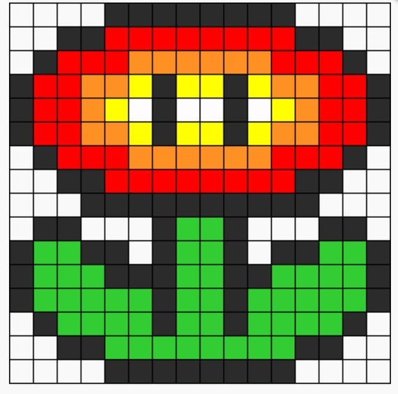 Items similar to Mario Fire Flower Pixel Sprite on Etsy