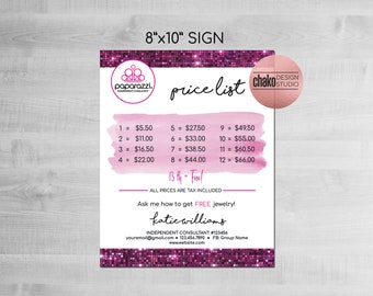 Paparazzi price list | Etsy