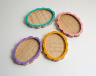 Artisan quality hardwood bezel tray - Maple - 30 x 40 mm cavity - Maple - (D61-Clr)
