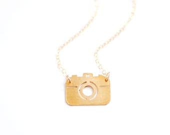 Tiny Camera Necklace | Brass Necklace | Sterling Silver Necklace | 14k Gold Filled Necklace