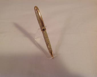 Designer style twist ballpoint pen made with solid surface material