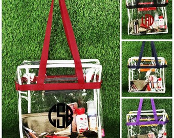 Clear Stadium Bag - Alabama - Georgia - LSU - Auburn - Football - Stadium Bags - Clear Bags - Monogrammed Bag
