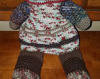 Worry monster, Plastic bag stuffer baggler, pj pajama overnight bag, crochet