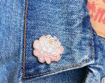 Peony Pin, Enamel Pin, Jewelry, Art, Flower, Gift (PIN86)