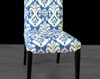 Ikat Indigo Blue IKEA HENRIKSDAL Custom Dining Chair Cover