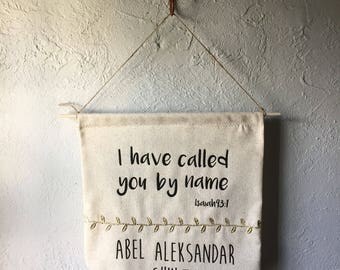 BAPTISM BANNER PENNANT personalized baptism gift present church religious christian godparent