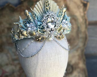 Mermaid Crown, Shell Crown, Seashell Crown, Mermaid Headpiece, Crowns and Tiaras, Seashell Tiara, Mermaid Costume