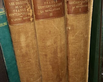 1878 Hippolyte Taine Les Origines de la France Contemporaine Set of 3 books