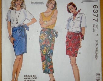 FREE shipping! McCall's 6377 Wrap skirt sewing pattern XS S M UNCUT